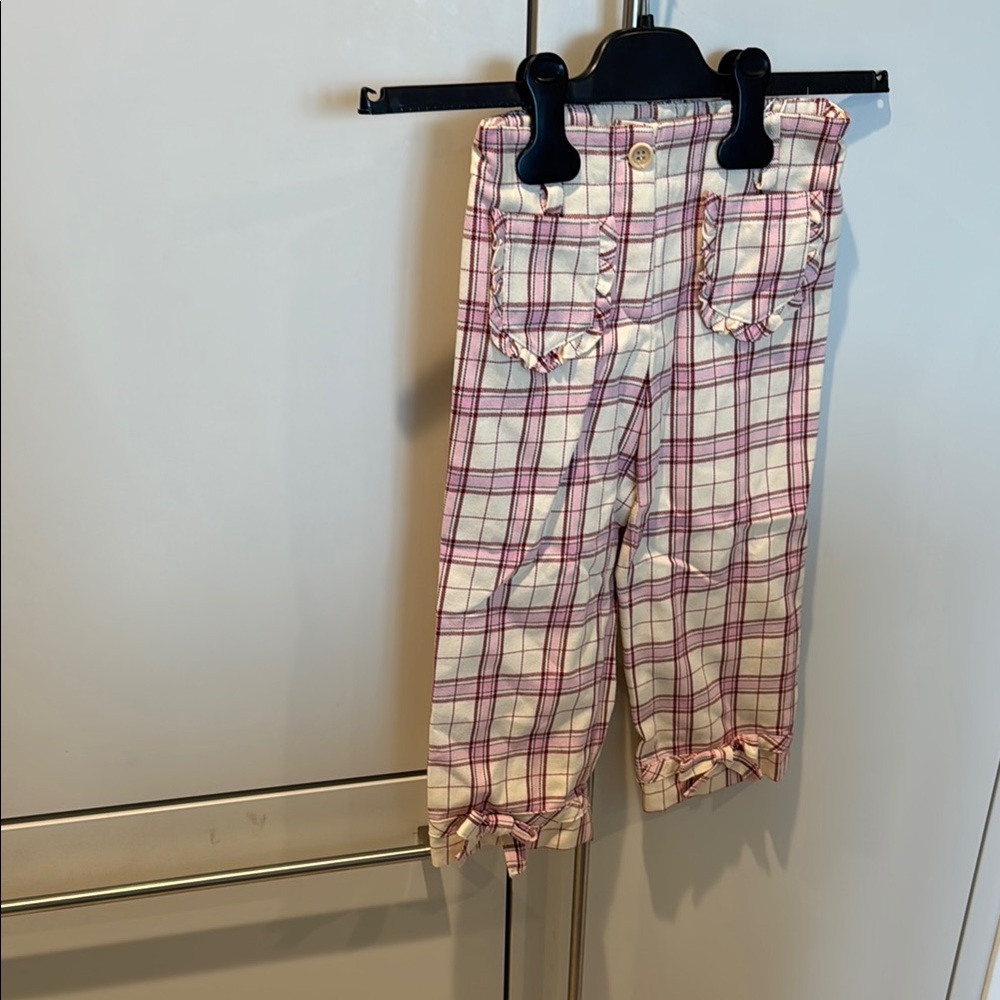 Simonetta Pink and White Plaid Kids Matching Set